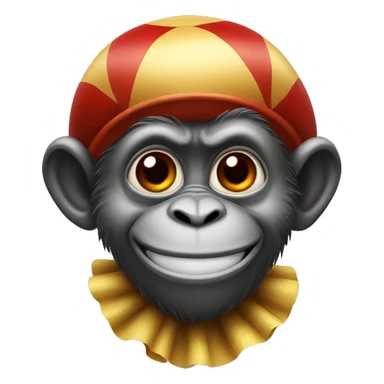Monkey with a clown nose show red nose sticker