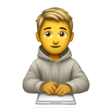 white boy sitting on the school desk with a blanket wrapped around shoulders working on chromebook sticker