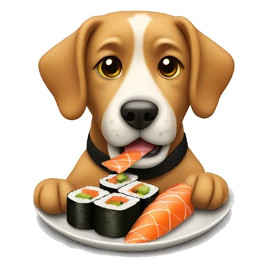 Dog eating sushi  sticker