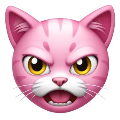 angry pink kitty sticker