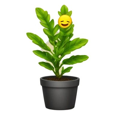 ZZ plant in yellow pot sticker