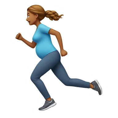 pregnant woman running sticker