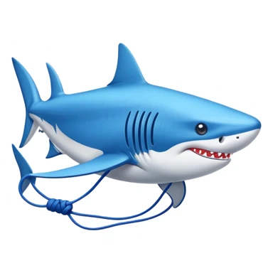 Un tiburón con zapatillas nike y azules sticker