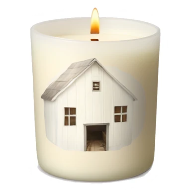 White barn vanilla candle  sticker