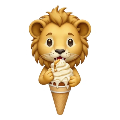 lion eating ice cream sticker