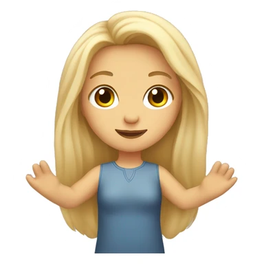 girl with  blond long hair heart in outstretched hand sticker