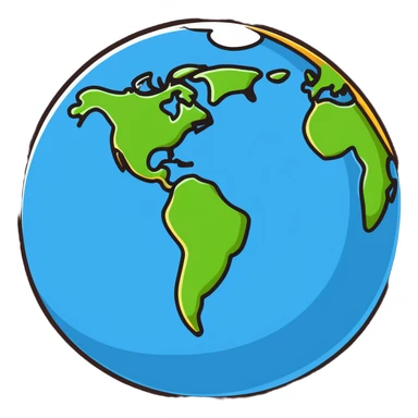 earth planet with continents and oceans sticker