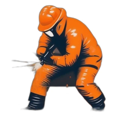 Badass Climate activists spraying orange paint to protest sticker