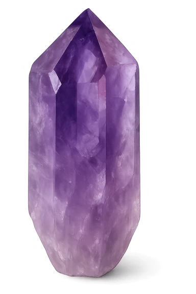 a purple amethyst crystal, semi-transparent, elegant sticker