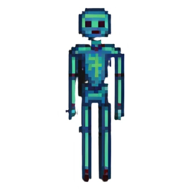 simple and minimal stick man in pixel art style sticker