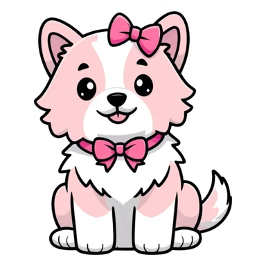 Cute dog with pink bow sticker