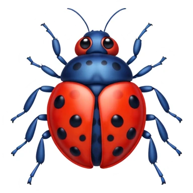  cute BLUE lady bug, 4 LEGS sticker