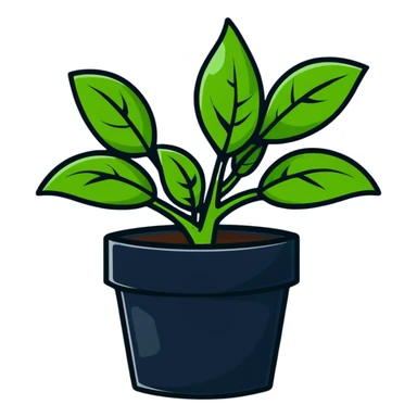 Fresh basil plant with green leaves sticker