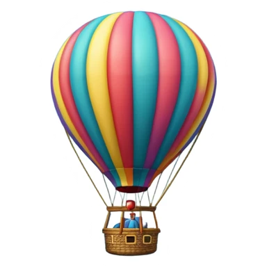 Hot air balloon above scenic ocean sticker