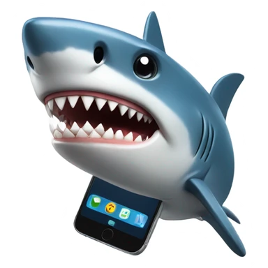 Shark on a cellphone sticker