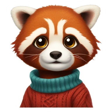 Red panda wearing a sweater sticker