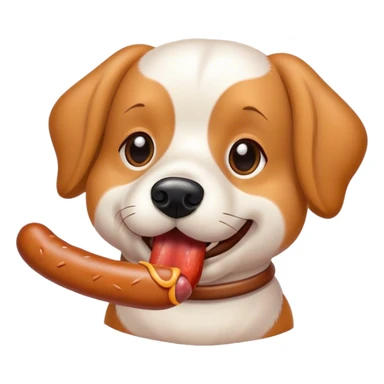 Chien qui mange une saucisse  sticker