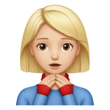 blonde girl with her hands around her throat sticker