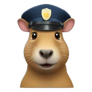 a capybara policeman sticker