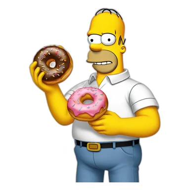 Homer simpson avec un donut sticker