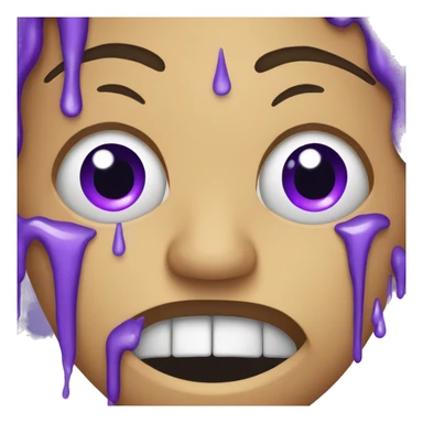 Crying emoji with purple tears sticker