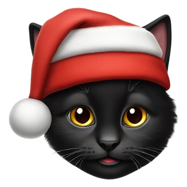 Santa’s black kitten with hat sticker