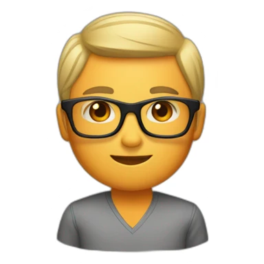 guy with black glasses dirtyblonde short hair with orange long-sleeved shirt sticker