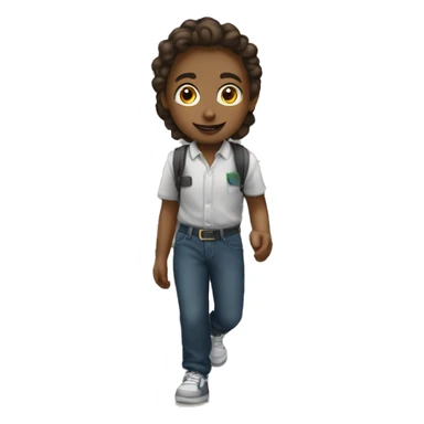 a white-skin student making a step downstairs sticker