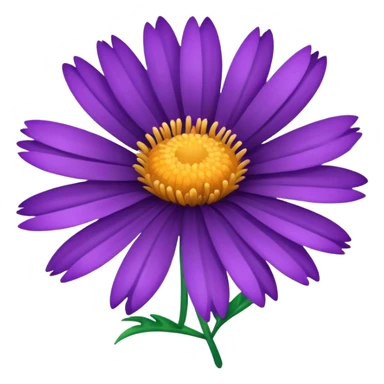 A single purple aster flower sticker