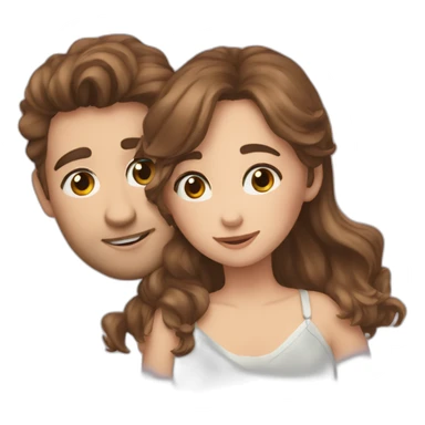 Brown hair 2023 Arthur and laura cuddle sticker