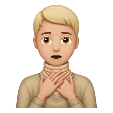 An emoji with hands around their neck choking themselves sticker