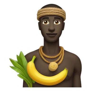 Un homme d’une tribu africaine avec une banane sticker