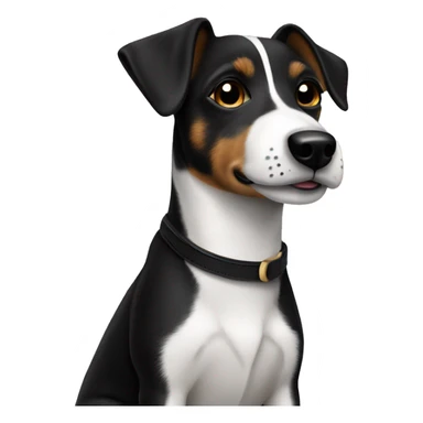 All Black Jack Russell Terrier no brown no white  sticker