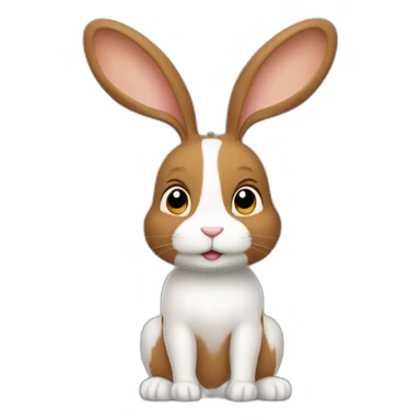 Un lapin couleue marron clair, oreilles qui pendent avec une petite tache blanche circulaire sur la crane  sticker