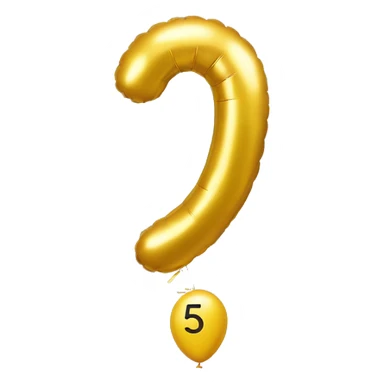 The-number-five  shape-golden-balloon  sticker