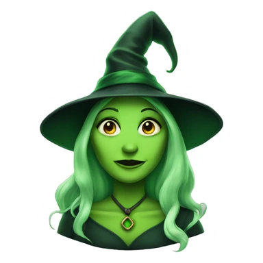 Green witch from wicked sticker