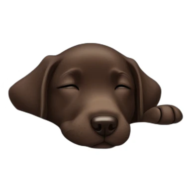 Chocolate labrador puppie sleeping in a blue bed sticker