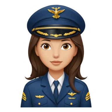comercial pilot girl brunette, long hair sticker