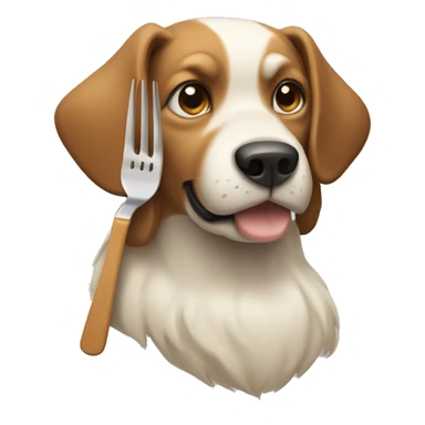 Dog with fork sticker