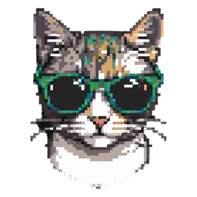 cool cat with sunglasses sticker