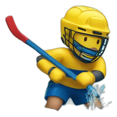 a person playing underwaterhockey sticker