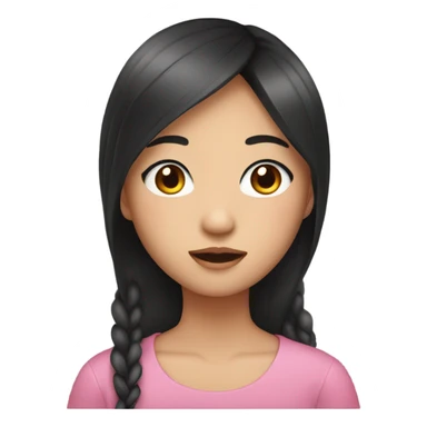 Asian girl with lashes sticker