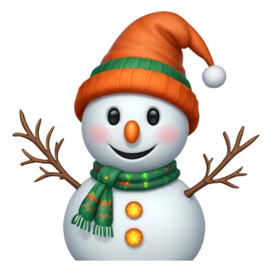 snowman with christmas lights  sticker