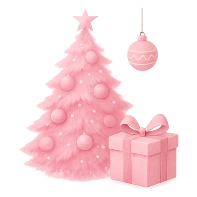 Pink christmas, remove background sticker