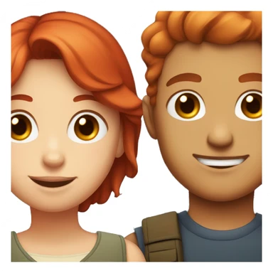 Girl with red hair and her boy friend  sticker
