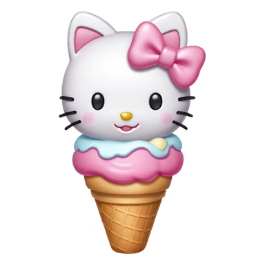 Hello kitty with ice cream sticker