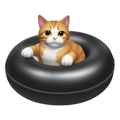 cat in an inner tube sticker