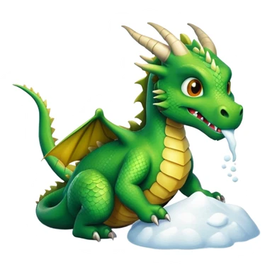 dragon eating snow sticker