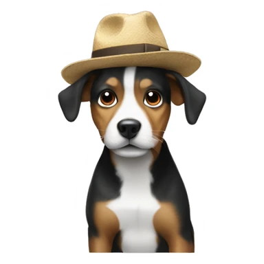 Dog with coboy hat sticker