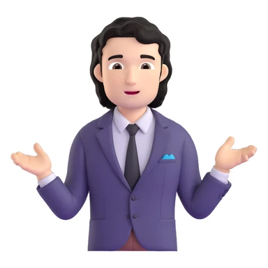Business strategist with black wavy hair, stubble, chiseled face, wearing blazer and button-up shirt, leading a dynamic leadership workshop, engaging with a circle of participants, energetic teaching pose sticker